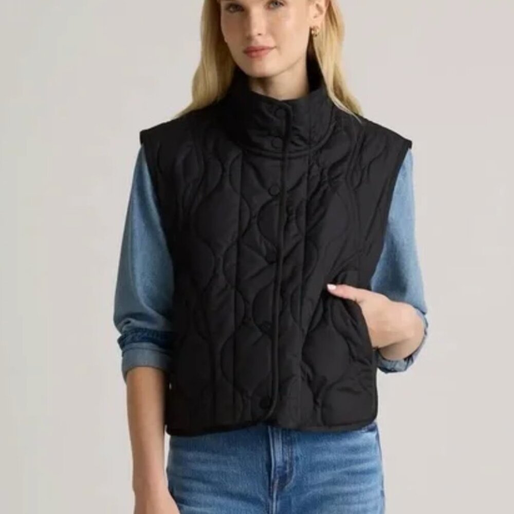 Quince SMALL Featherless Quilted BLACK Puffer Vest